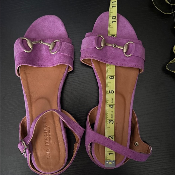 Les Italiennes Shoes Leather Purple Pink Gold Flats 41 - Picture 12 of 14